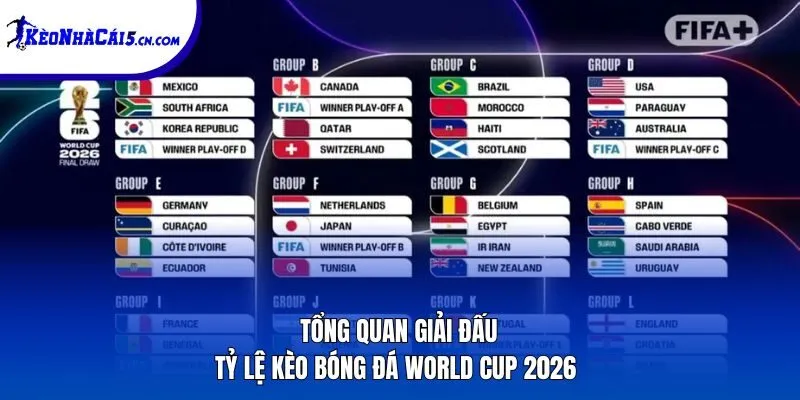 Tổng quan giải đấu Tỷ lệ kèo bóng đá World Cup 2026 